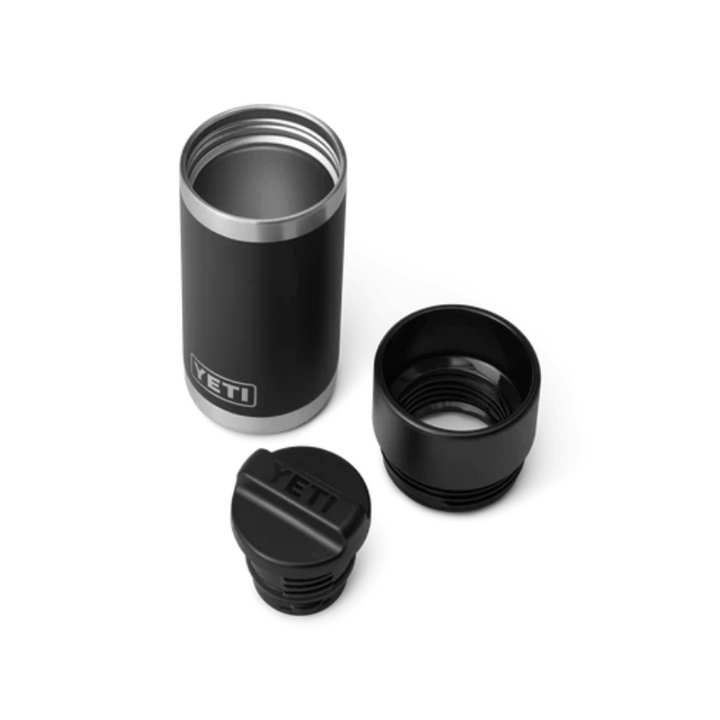 Yeti Rambler 12oz Bottle With Hotshot Cap Black Disassembled | Merchants Homewares