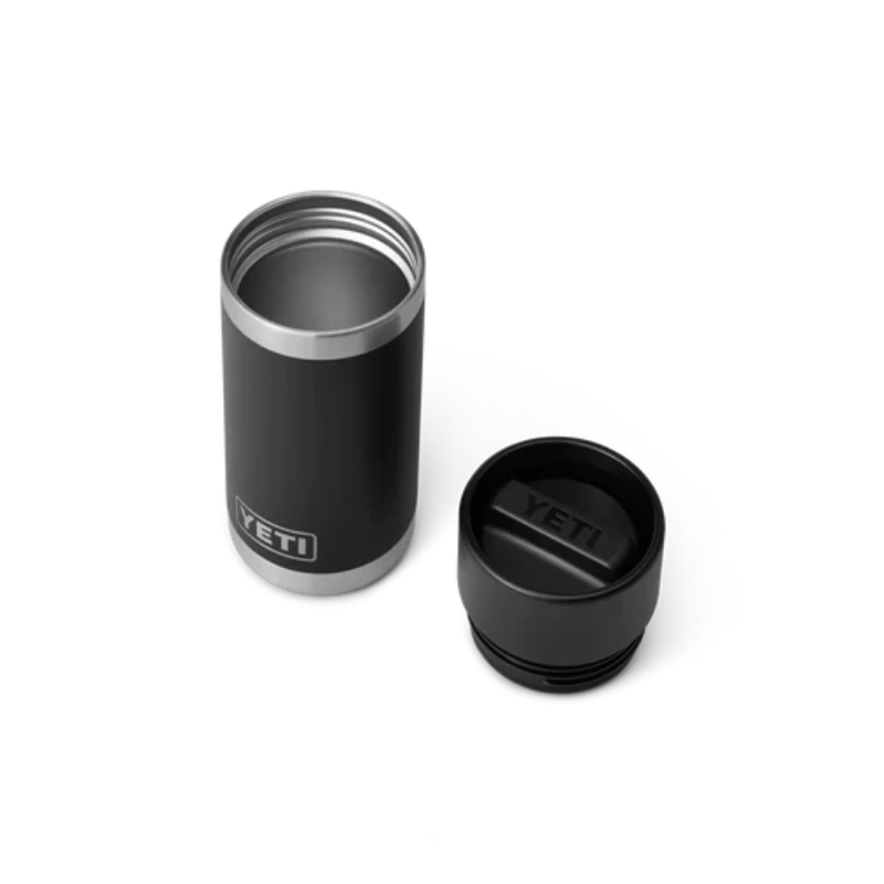 Yeti Rambler 12oz Bottle With Hotshot Cap Black Open | Merchants Homewares