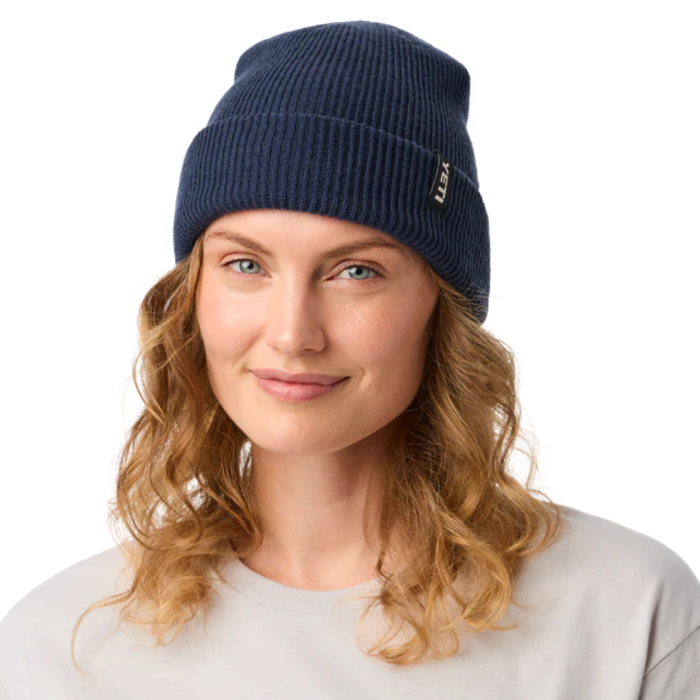 Yeti Logo Badge Beanie Navy Lifestyle | Merchants Homewares