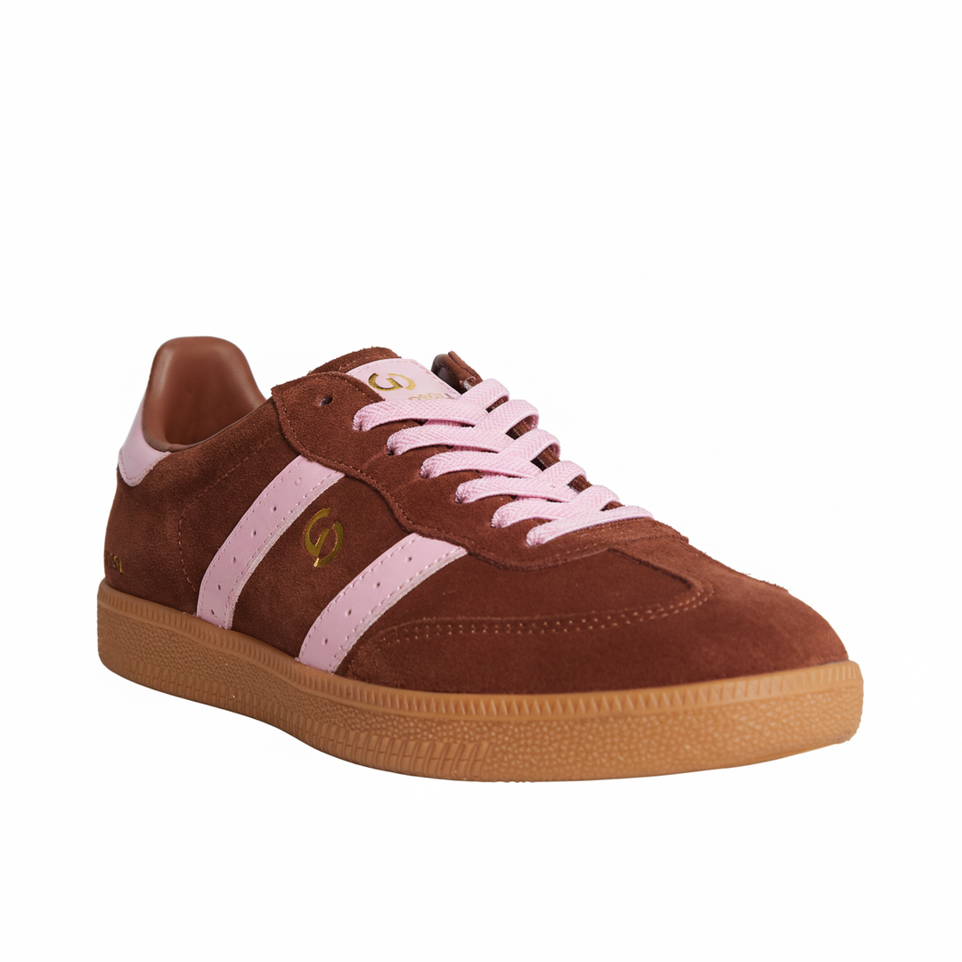 Goodsole Parallel Coffee Suede / Candy Pink Leather | Merchants Homewares