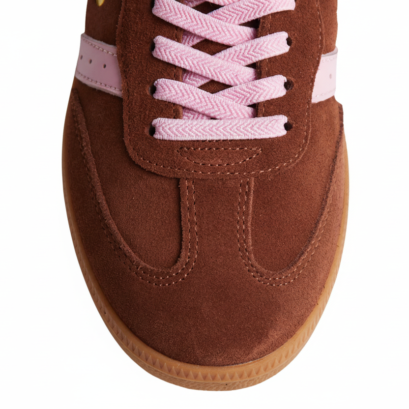 Goodsole Parallel Coffee Suede / Candy Pink Leather | Merchants Homewares