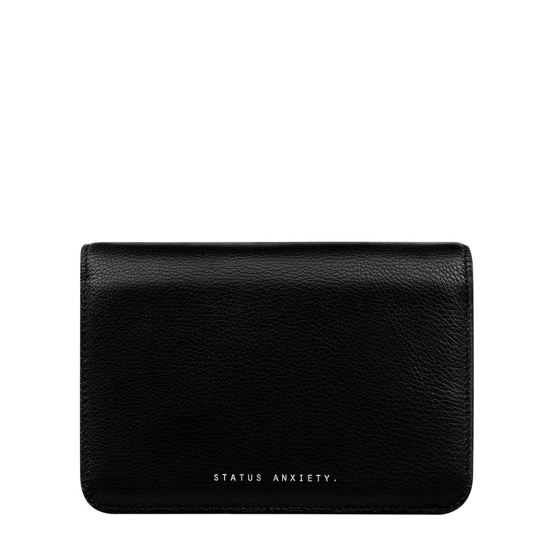 Status Anxiety She Burns Black Front Clutch No Strap  | Merchants Homewares