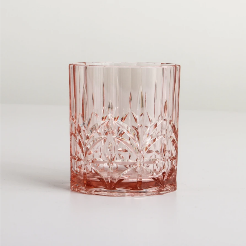 Acrylic Tumbler Crystal cut Pink | Merchant homewares