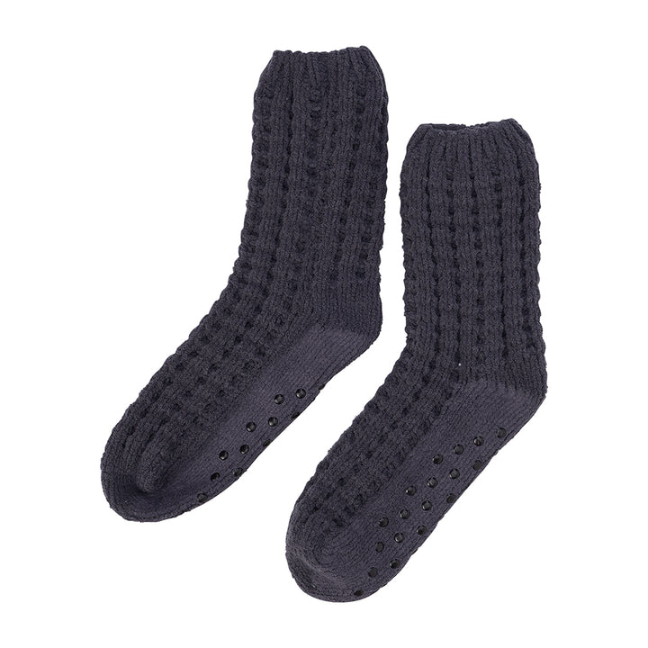 Annabel Trends Chenille Room Socks Black | Merchants Homewares