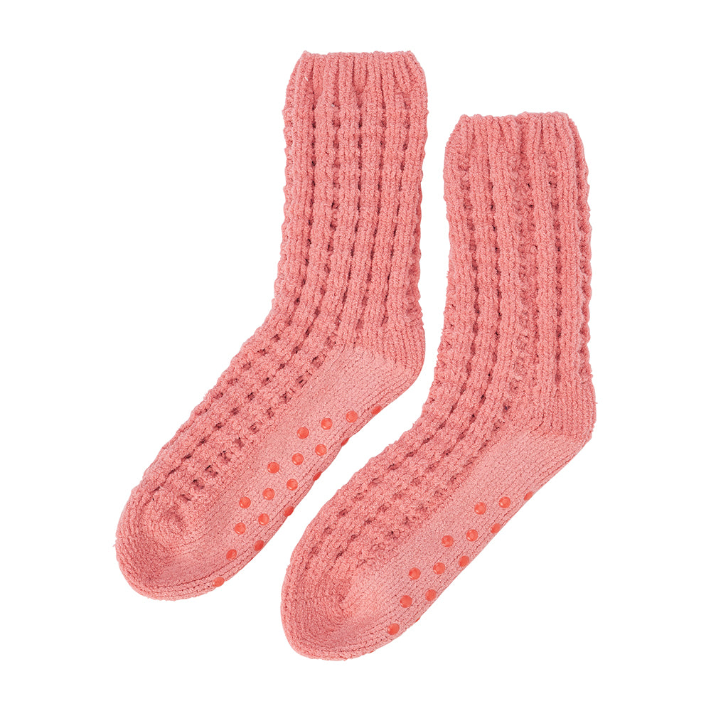 Annabel Trends Chenille Room Socks Coral | Merchants Homewares