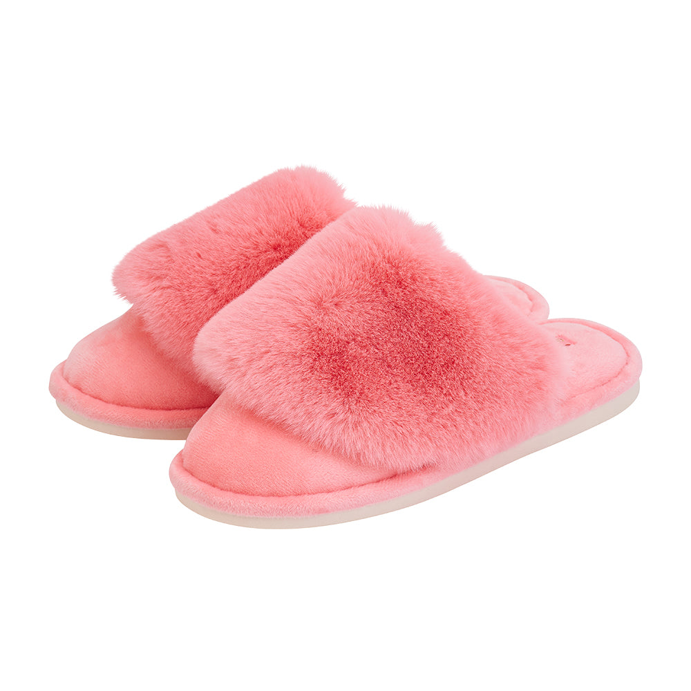 Annabel Trends Cosy Luxe Coral Pink Slippers | Merchants Homewares