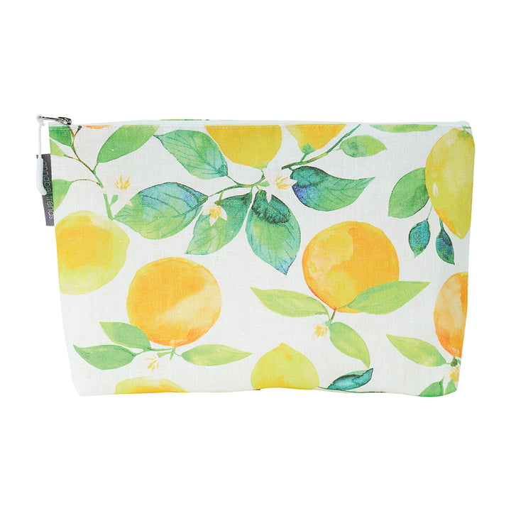 Annabel Trends Linen Cosmetic Bag Large Amalfi Citrus | Merchants Homewares