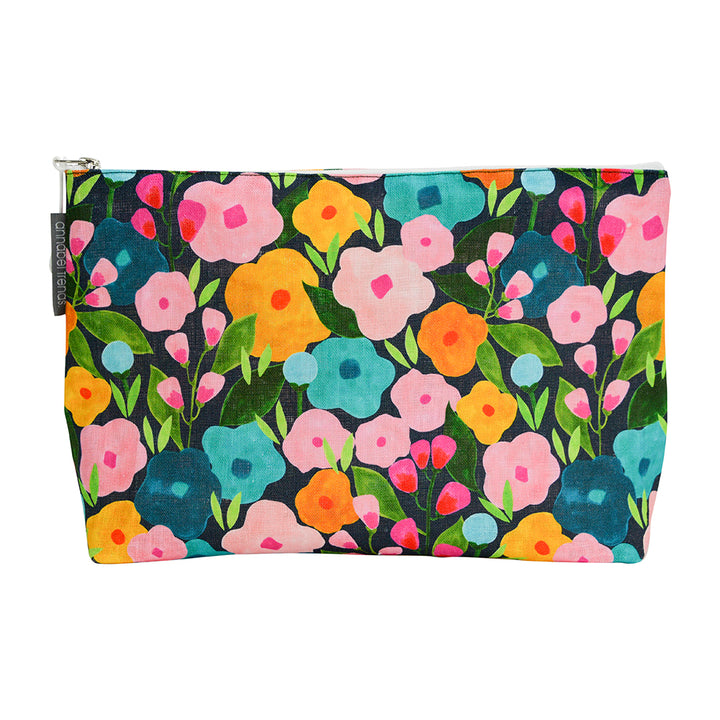Annabel Trends Linen Cosmetic Bag Large Spring Blooms | Merchants Homewares
