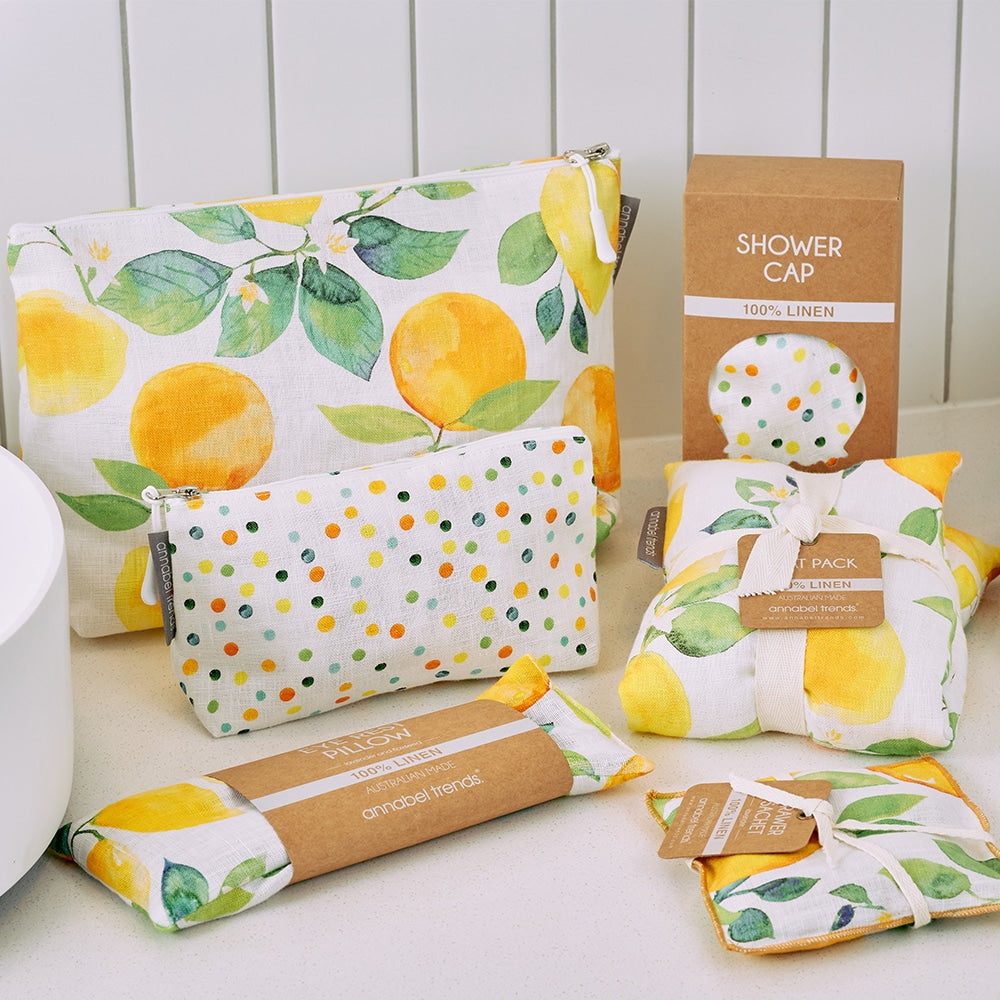 Annabel Trends Linen Cosmetic Bag Small Amalfi Citrus Lifestyle Merchants Homewares