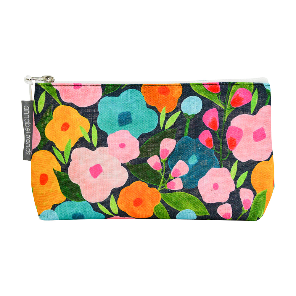 Annabel Trends Linen Cosmetic Bag Small Spring Blooms | Merchants Homewares