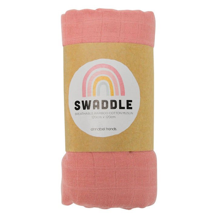 Annabel Trends Muslin Swaddle Coral | Merchants Homewares