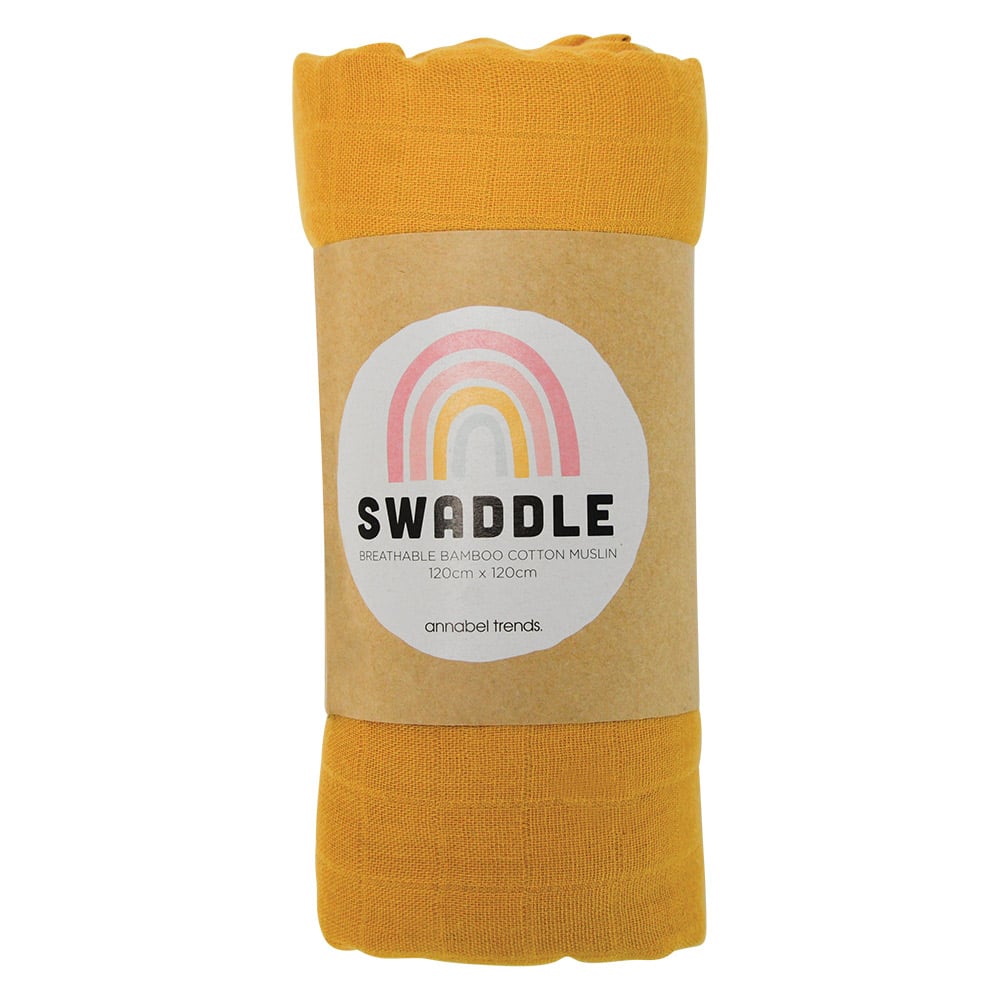 Annabel Trends Muslin Swaddle Mustard | Merchants Homewares