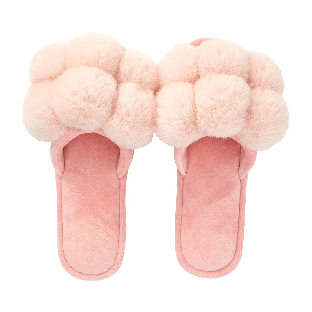 Annabel Trends Pink Petal Pom Pom Slippers | Merchants Homewares