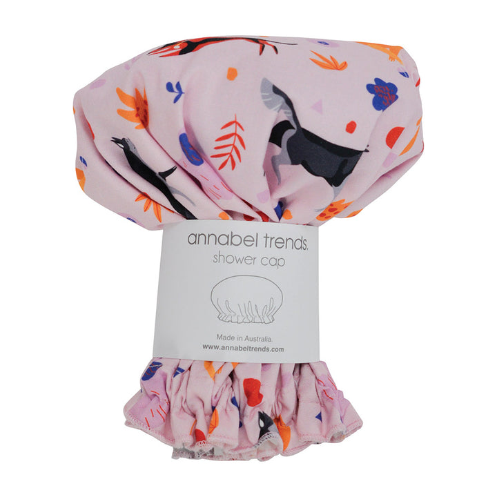 Annabel Trends Shower Cap Retro Dog Pink | Merchants Homewares