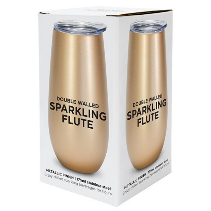 Annabel Trends Sparkling Flute Gold Stainless Steel Double Walled | Merchants Homewares