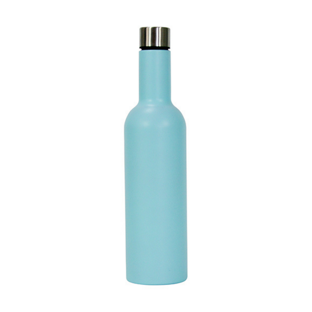 Annabel Trends Wine Bottle Matt Aqua Stainless Steel Double Walled | Merchant Homewares 