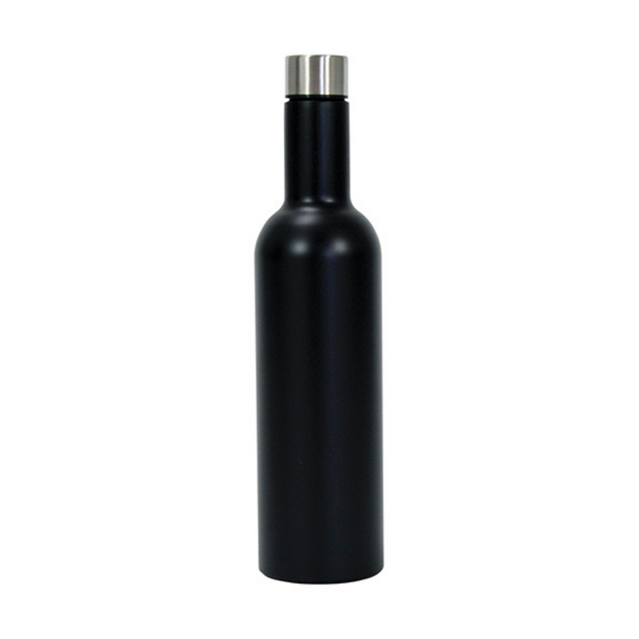 Annabel Trends Wine Bottle Matt Black Stainless Steel Double Walled | Merchant Homewares 
