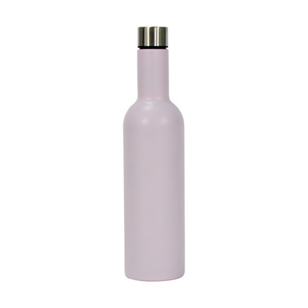 Annabel Trends Wine Bottle Matt Pink Stainless Steel Double Walled | Merchant Homewares