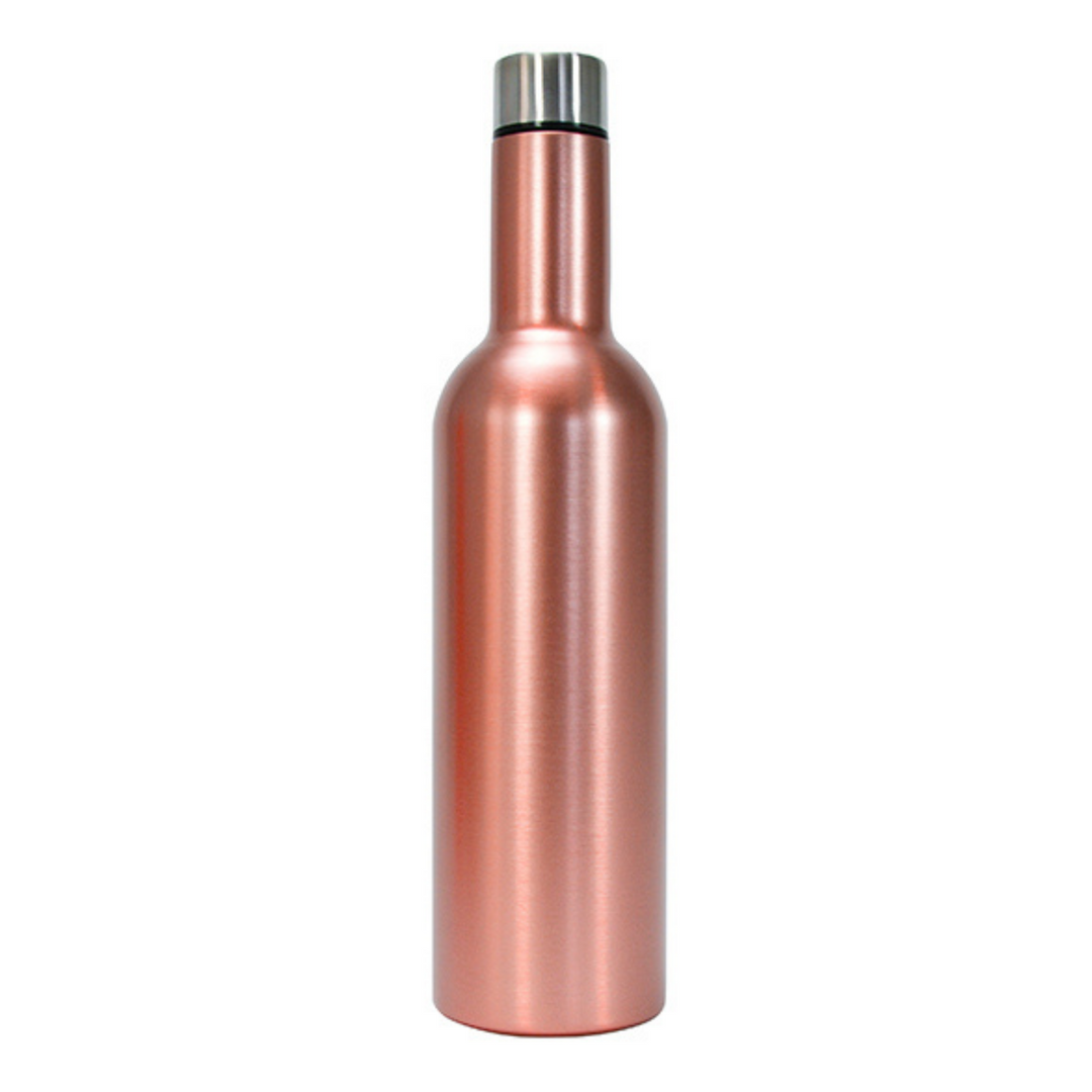 Annabel Trends Wine Bottle Rose Gold Stainless Steel Double Walled | Merchant Homewares