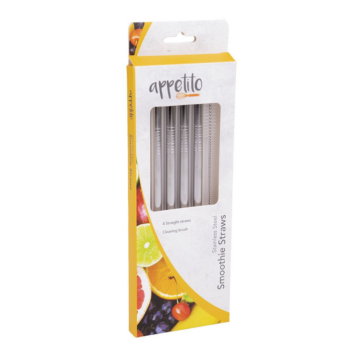 Appetito S/S Smoothie Straws Set Of 4 | Merchants Homewares