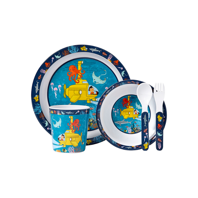 Ashdene 5-piece Melamine Dinner Set Ocean Explorer | Merchants Homewares