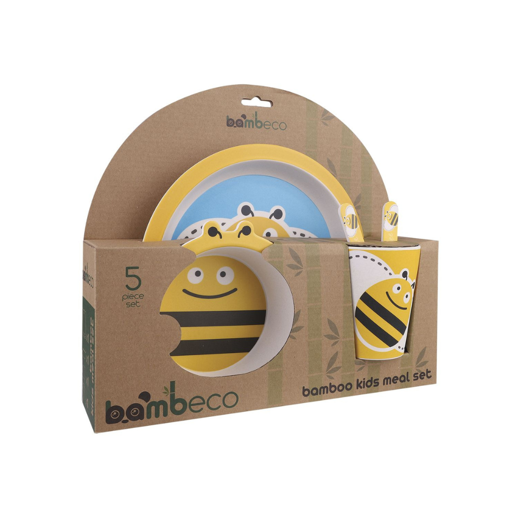 Bambeco Bamboo Kids Meal Set Bee Packaged | Merchants Homewares
