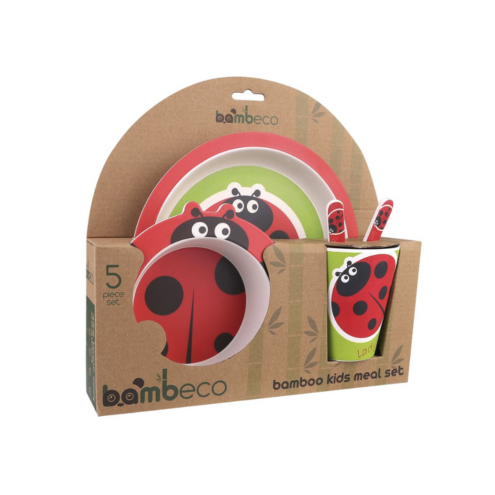 Bambeco Bamboo Kids Meal Set Ladybug Packaged | Merchants Homewares