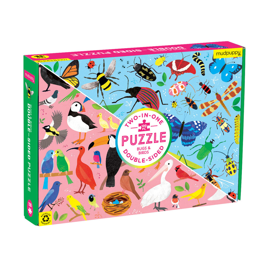 Bobangles Mudpuppy Double Sided Puzzle 100pc Bugs and Birds | Merchants Homewares