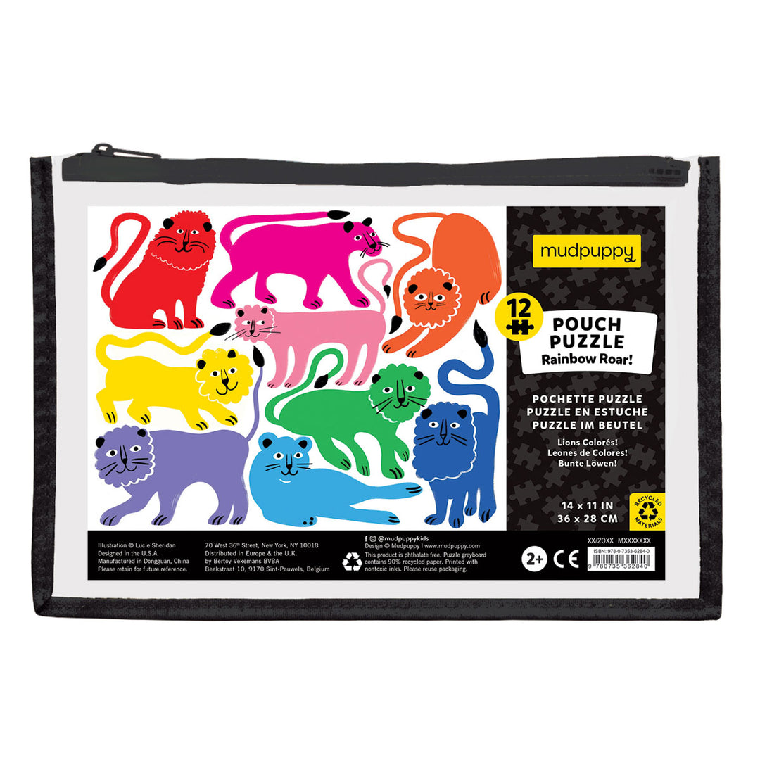 Mud Puppy 12pc Puzzle Rainbow Roar | Merchants Homewares