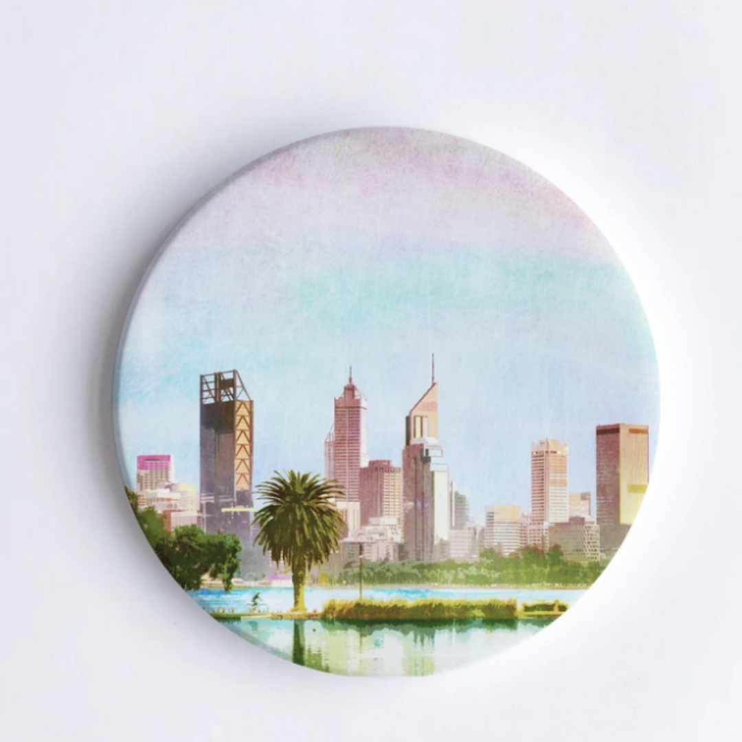 Braw Paper Co Ceramic Coaster perth City Skyline merchant Homewares