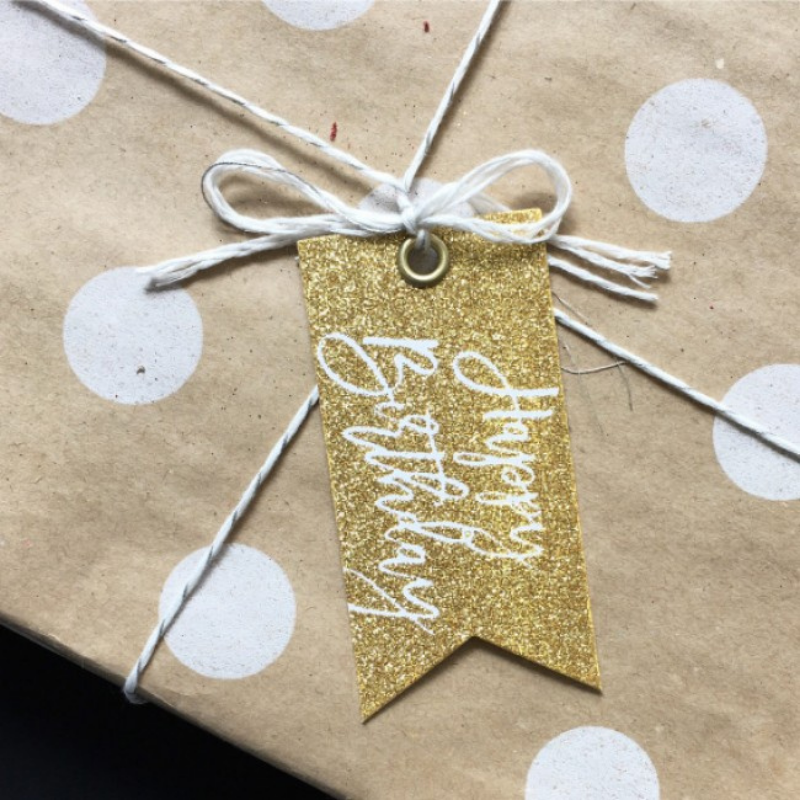 Candle Bark Birthday Gift Tag Attached To Gift | Merchant Homewares