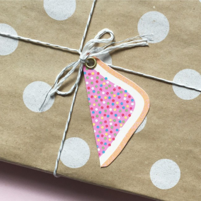 Candle Bark Fairybread Gift Tag Attached To Gift | Merchant Homewares