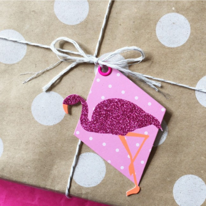 Candle Bark Flamingo Gift Tag Attached To Gift | Merchant Homewares