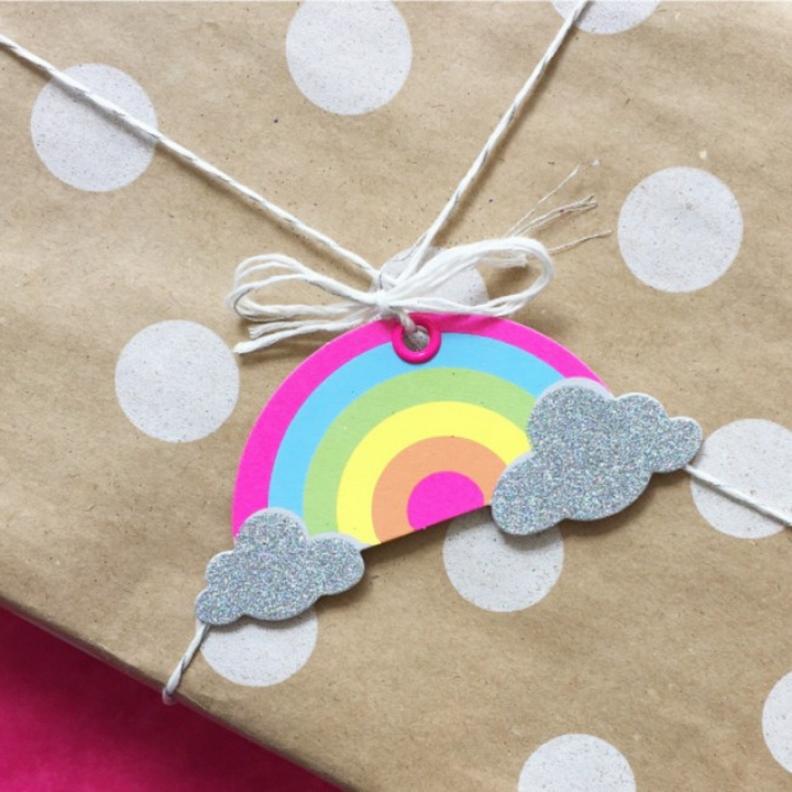 Candle Bark Rainbow Gift Tag Attached To Gift | Merchant Homewares