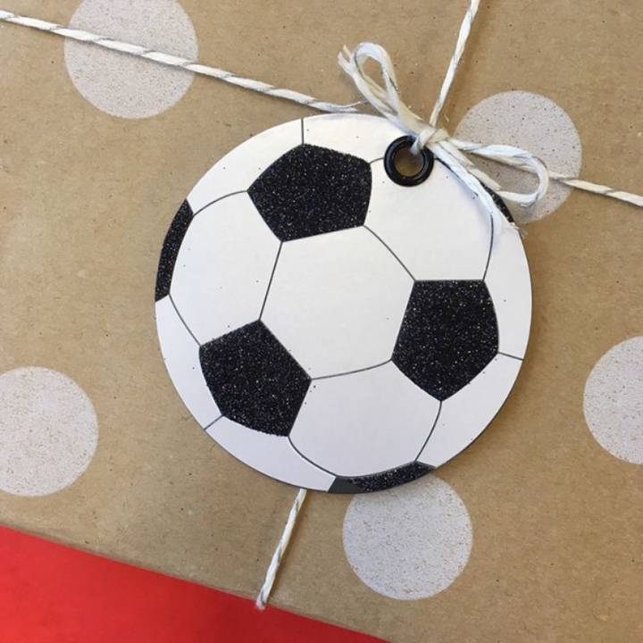 Candle Bark Soccer Ball Gift Tag Attached To Gift | Merchant Homewares