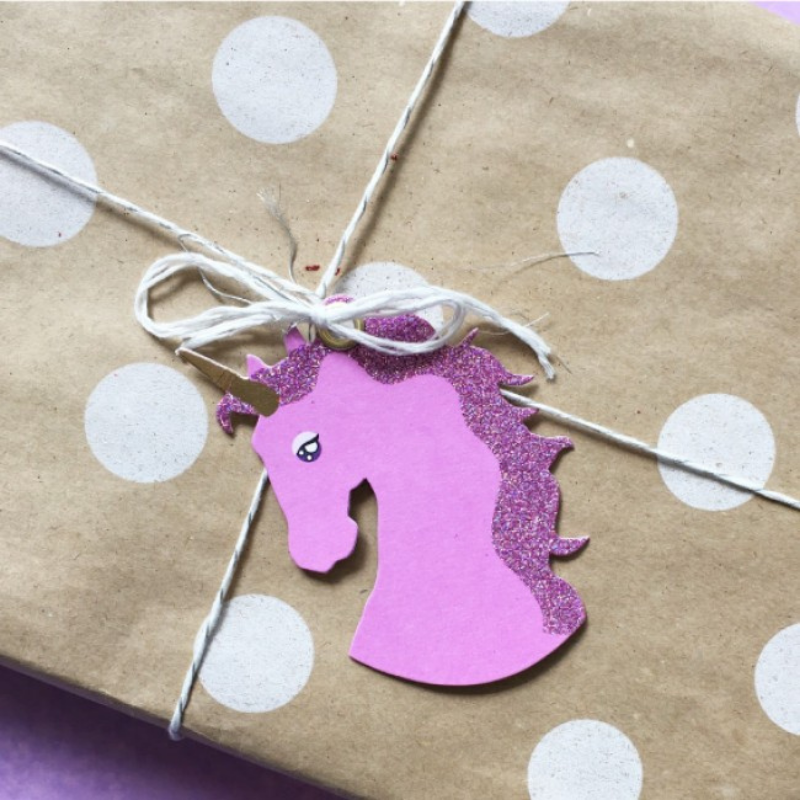 Candle Bark Unicorn Gift Tag Attached To Gift | Merchant Homewares