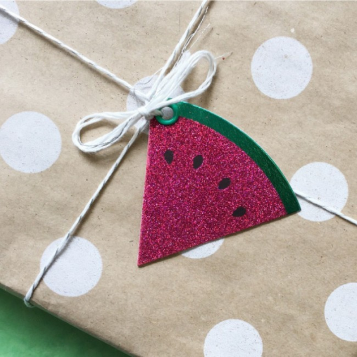 Candle Bark Watermelon Gift Tag Attached To Gift | Merchant Homewares