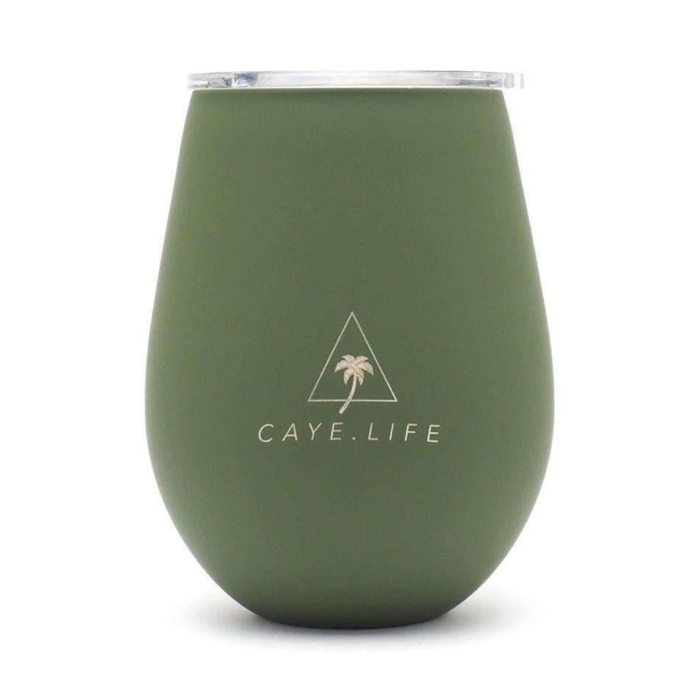 Caye Life Reusable Cup Matte Green open | Merchants Homewares