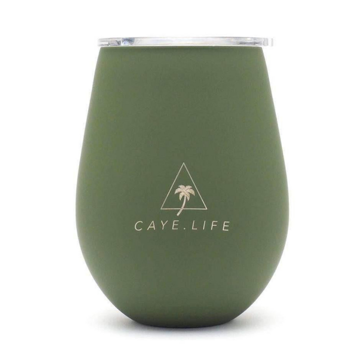 Caye Life Reusable Cup Matte Green open | Merchants Homewares