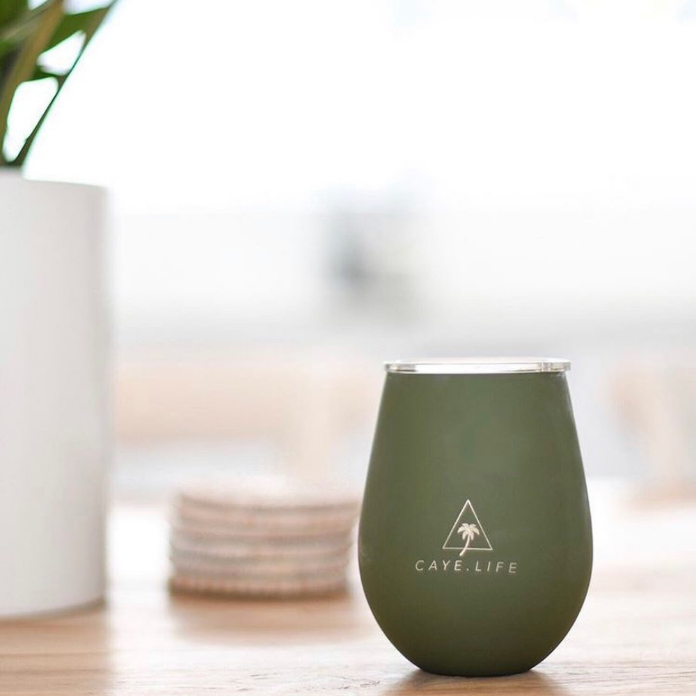 Caye Life Reusable Cup Matte Green lifestyle | Merchants Homewares