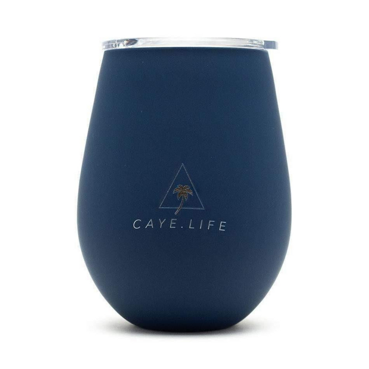 Caye Life Reusable Cup Matte Navy Blue open | Merchants Homewares