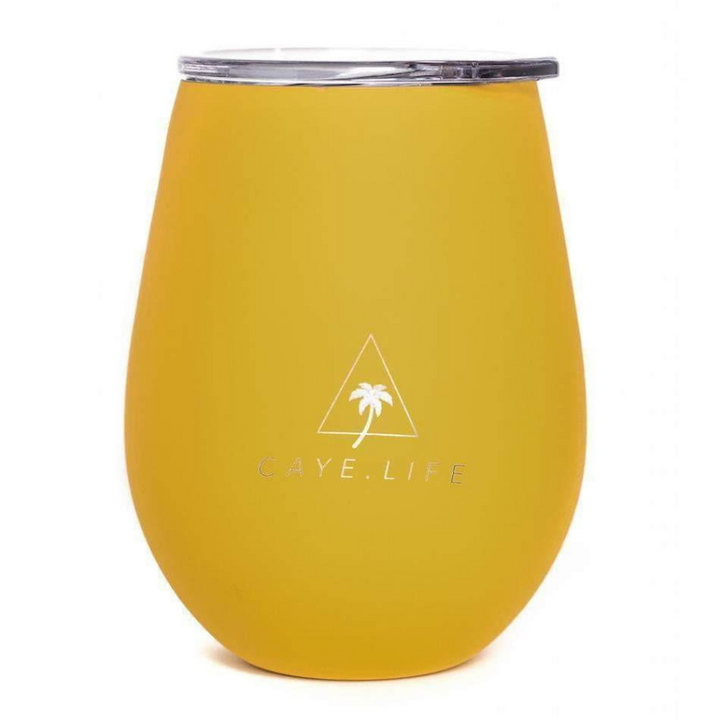 Caye Life Reusable Cup Mustard open | Merchants Homewares 