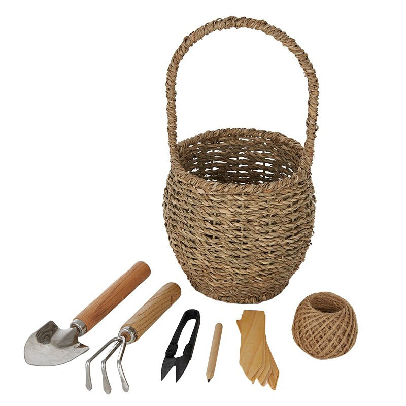 Coast to Coast Peggy Set Garden Tool Basket Round | Merchant Homewares