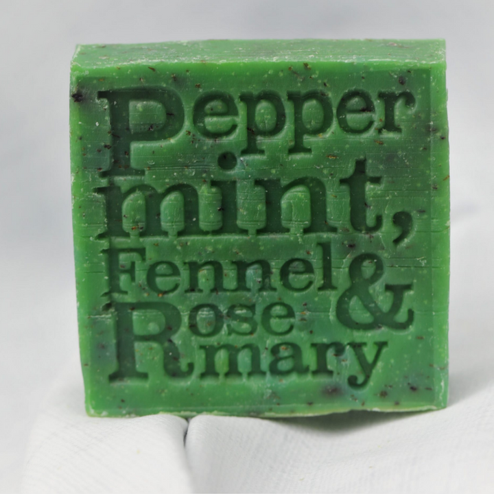 Corrynne's Peppermint, Fennel & Rosemary Soap green open | Merchants Homewares