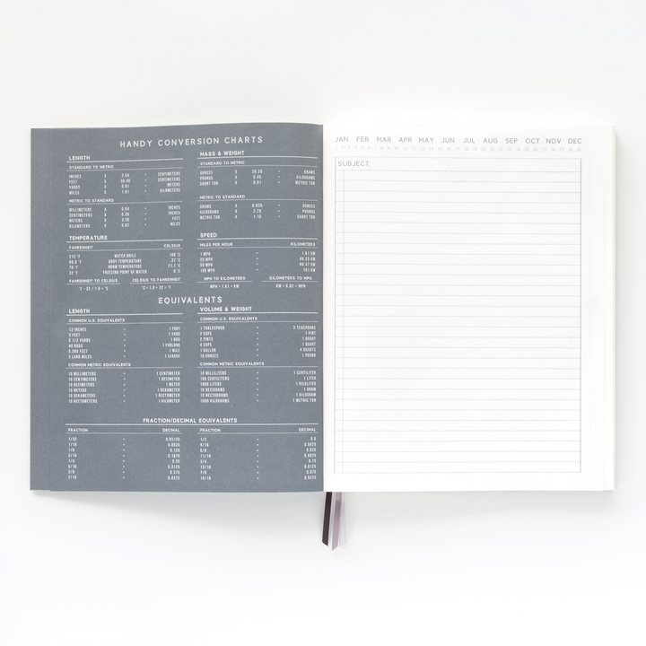 Designworks Ink Standard Issue A5 Planner Black Open | Merchants Homewares