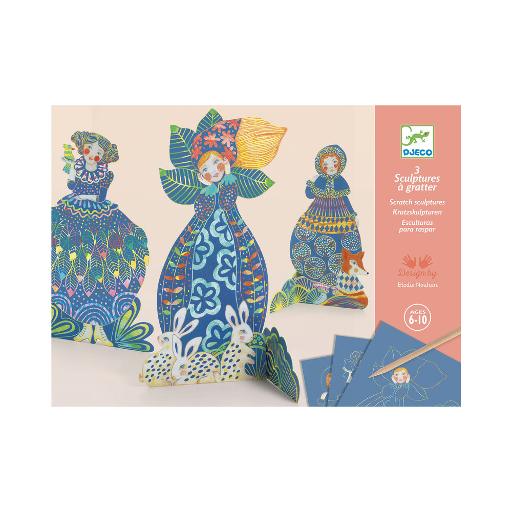 Djeco Pretty Dresses Sculpture Scratch Cards | Merchants Homewares