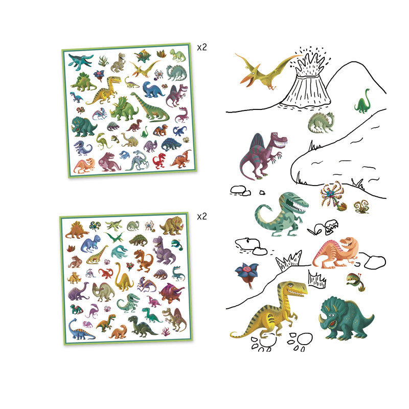 Djeco | Dinosaur Stickers | Merchant Homewares