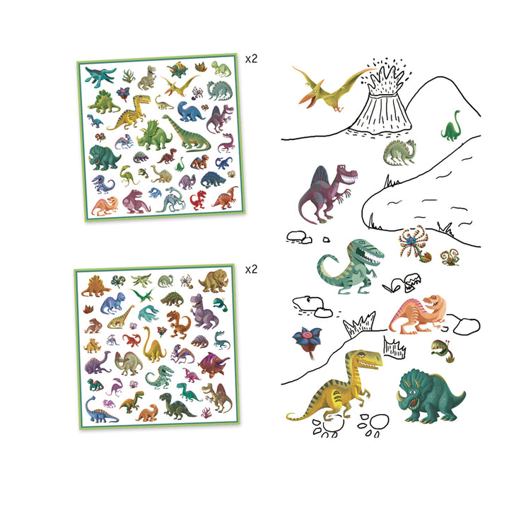 Djeco | Dinosaur Stickers | Merchant Homewares