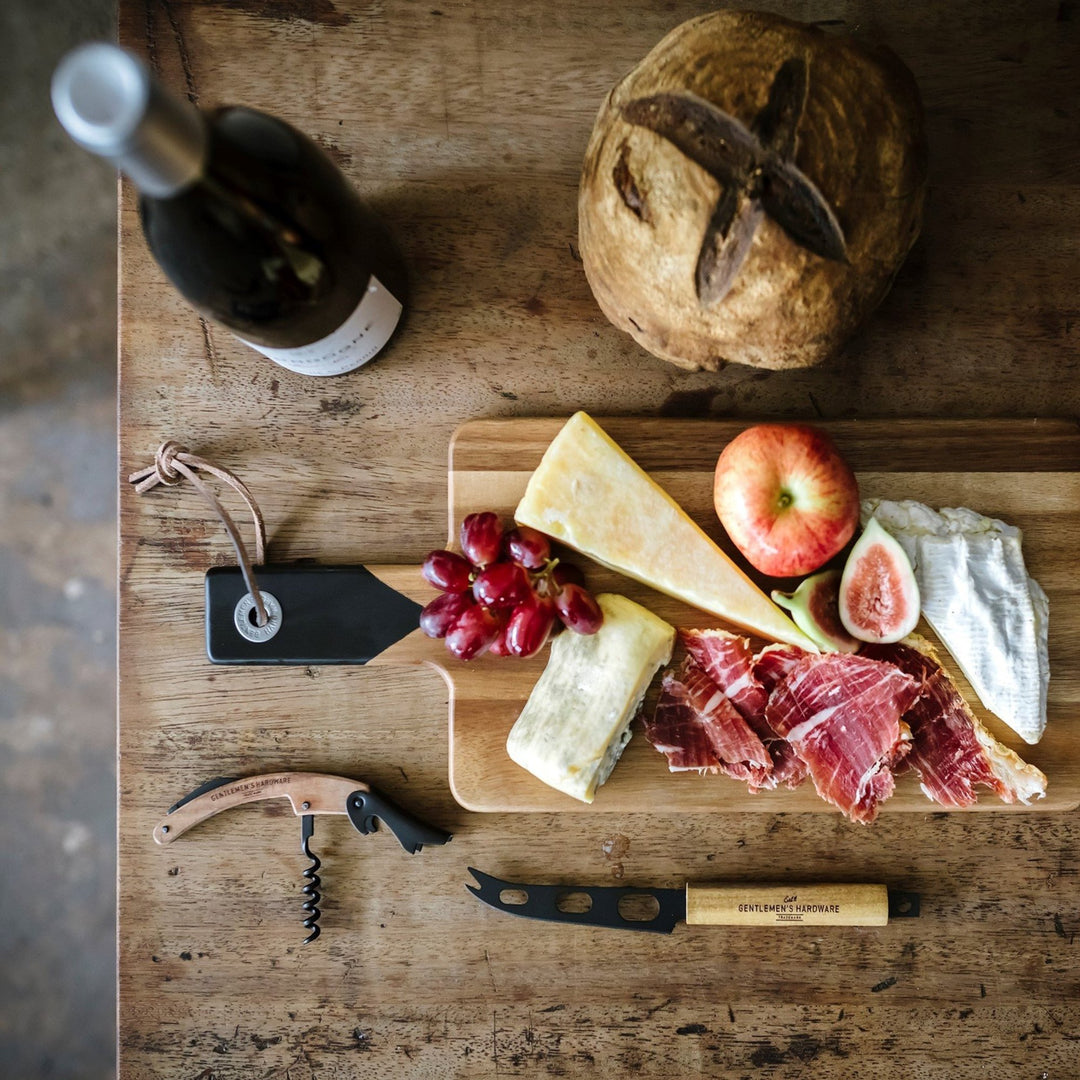 Gentlemen's Hardware Cheese Board & Knife Set with Wine Opener Merchants Homewares