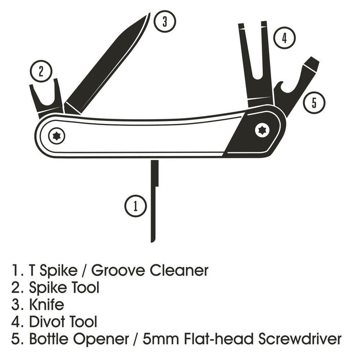 Gentlemen's Hardware Golf Multi Tool Diagram | Merchants Homewares